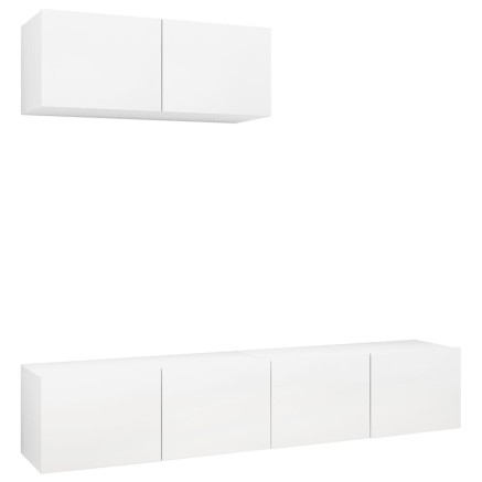 Meubles TV 3 pcs Blanc Bois d'ingénierie 2