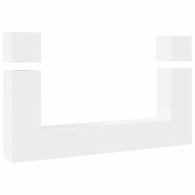 Ensemble de meubles TV 8 pcs Blanc Bois d'ingénierie