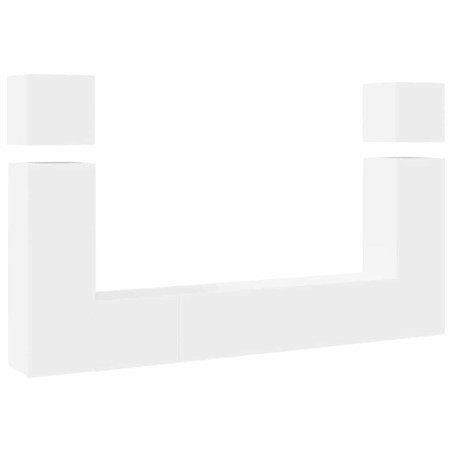 Ensemble de meubles TV 8 pcs Blanc Bois d'ingénierie