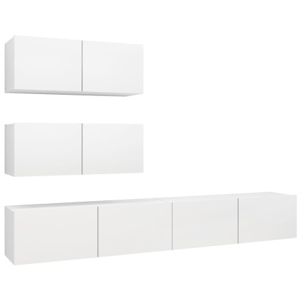 Ensemble de meubles TV 4 pcs Blanc Bois d'ingénierie 2