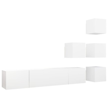 Ensemble de meuble TV 6 pcs Blanc Bois d'ingénierie 2