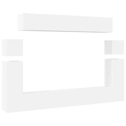 Ensemble de meubles TV 8 pcs Blanc Bois d'ingénierie 2