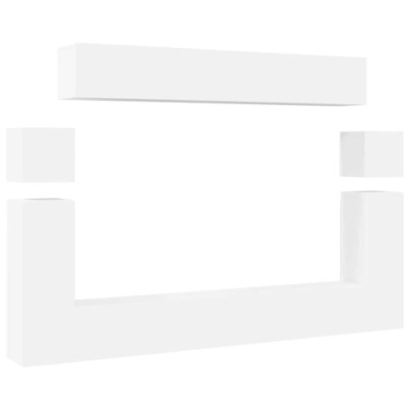 Ensemble de meubles TV 8 pcs Blanc Bois d'ingénierie