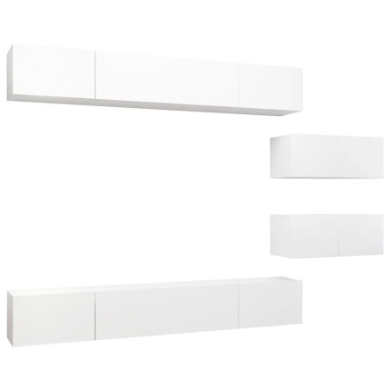 Ensemble de meubles TV 6 pcs Blanc Bois d'ingénierie 2