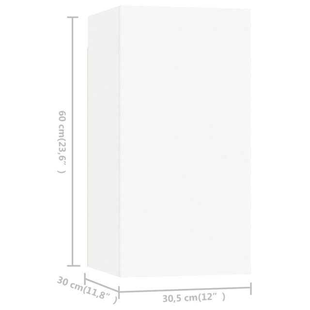 Ensemble de meubles TV 4 pcs Blanc Bois d'ingénierie