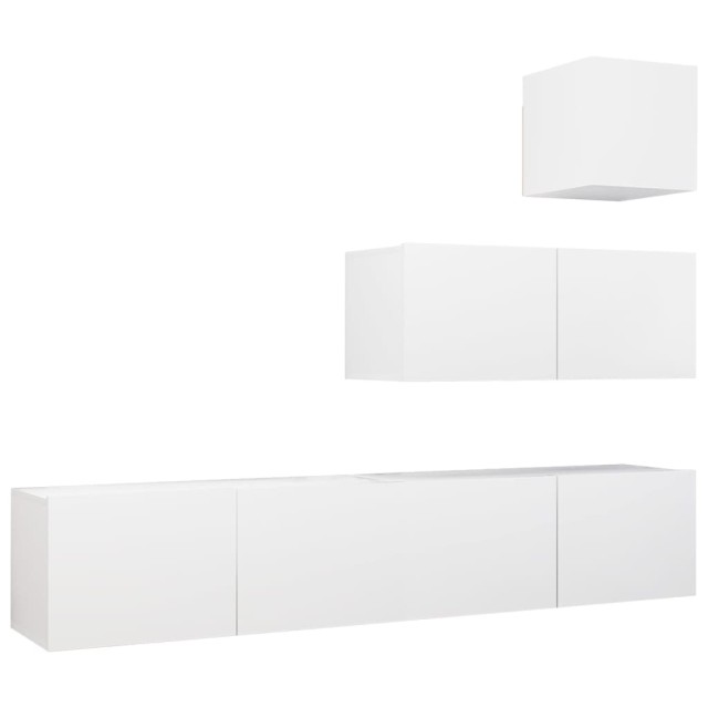 Ensemble de meubles TV 4 pcs Blanc Bois d'ingénierie