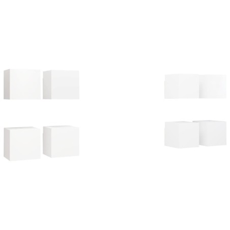 Meubles TV muraux 8 pcs Blanc 30,5x30x30 cm