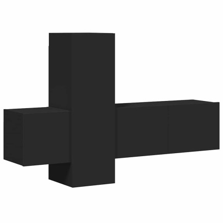 Ensemble de meubles TV 3 pcs Noir Bois d'ingénierie 2