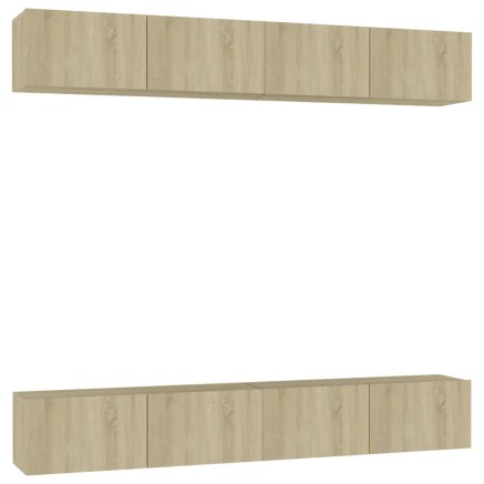 Meubles TV 4 pcs Chêne sonoma 100x30x30 cm Bois d'ingénierie 2