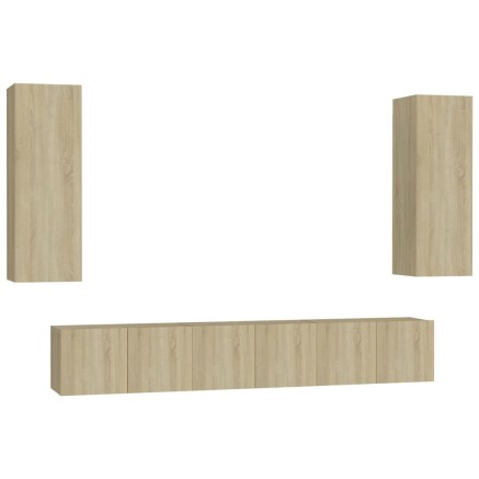 Ensemble de meubles TV 5 pcs Chêne sonoma Bois d'ingénierie 2
