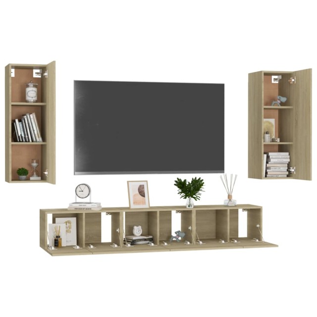 Ensemble de meubles TV 5 pcs Chêne sonoma Bois d'ingénierie