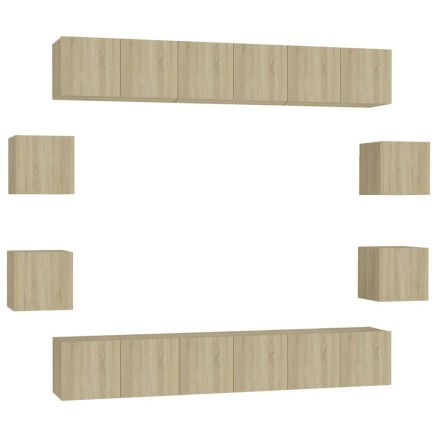 Ensemble de meubles TV 10 pcs Chêne sonoma Bois d'ingénierie 2