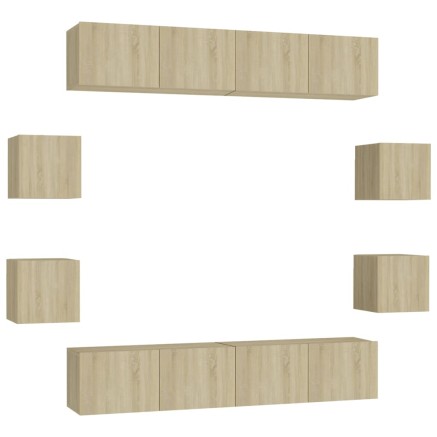 Ensemble de meubles TV 8 pcs Chêne sonoma Bois d'ingénierie 2
