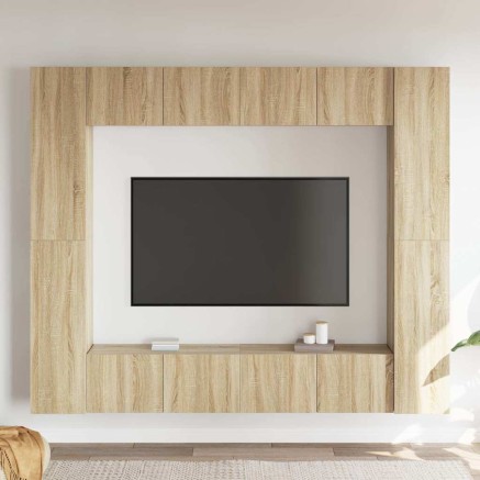 Ensemble de meubles TV 8 pcs Chêne sonoma Bois d'ingénierie