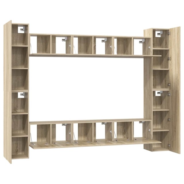 Ensemble de meubles TV 10 pcs Chêne sonoma Bois d'ingénierie