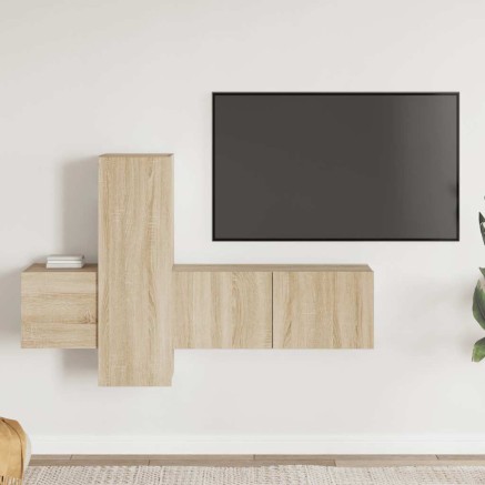Ensemble de meubles TV 3 pcs Chêne sonoma Bois d'ingénierie