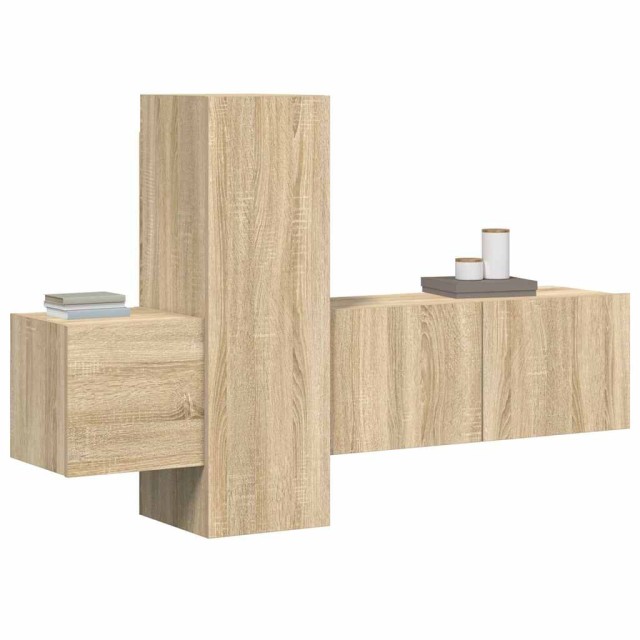 Ensemble de meubles TV 3 pcs Chêne sonoma Bois d'ingénierie