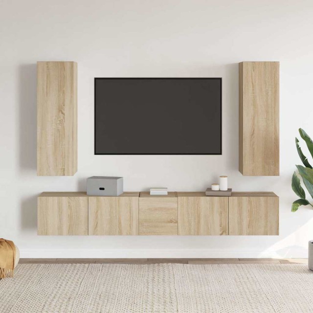 Ensemble de meubles TV 5 pcs Chêne sonoma Bois d'ingénierie