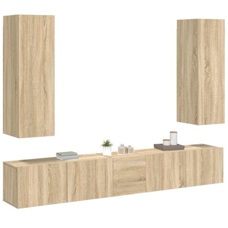 Ensemble de meubles TV 5 pcs Chêne sonoma Bois d'ingénierie