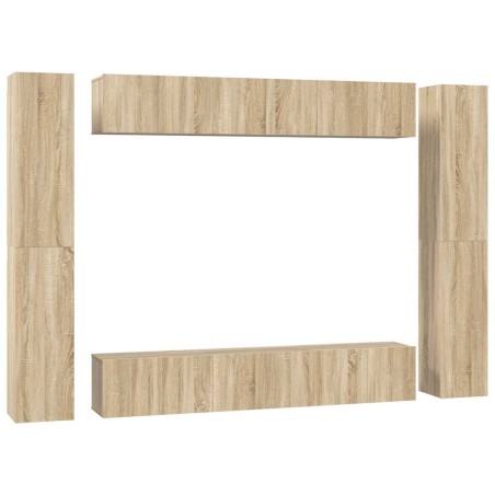 Ensemble de meubles TV 10 pcs Chêne sonoma Bois d'ingénierie