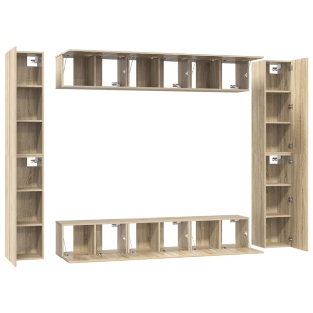 Ensemble de meubles TV 10 pcs Chêne sonoma Bois d'ingénierie