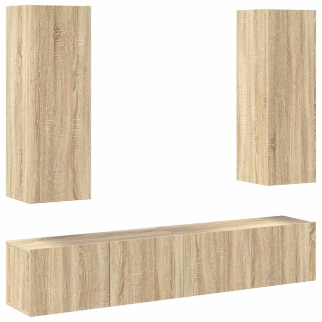 Ensemble de meubles TV 4 pcs Chêne sonoma Bois d'ingénierie