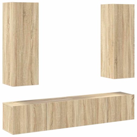 Ensemble de meubles TV 4 pcs Chêne sonoma Bois d'ingénierie