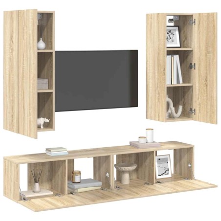 Ensemble de meubles TV 4 pcs Chêne sonoma Bois d'ingénierie