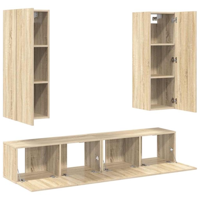 Ensemble de meubles TV 4 pcs Chêne sonoma Bois d'ingénierie