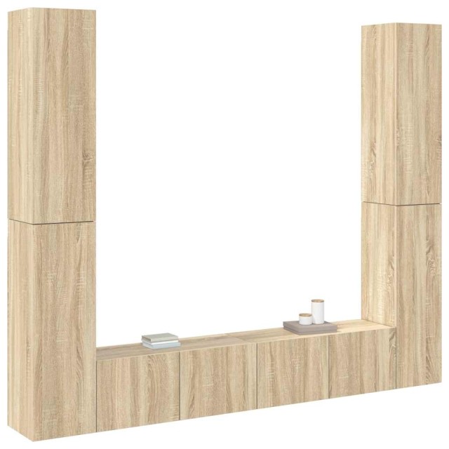 Ensemble de meuble TV 6 pcs Chêne sonoma Bois d'ingénierie