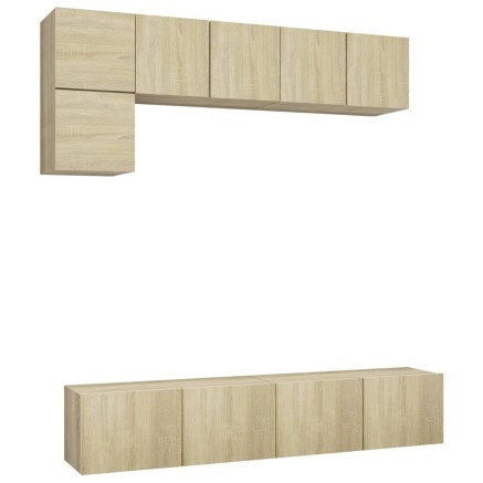 Ensemble de meuble TV 5 pcs Chêne sonoma Bois d'ingénierie 2