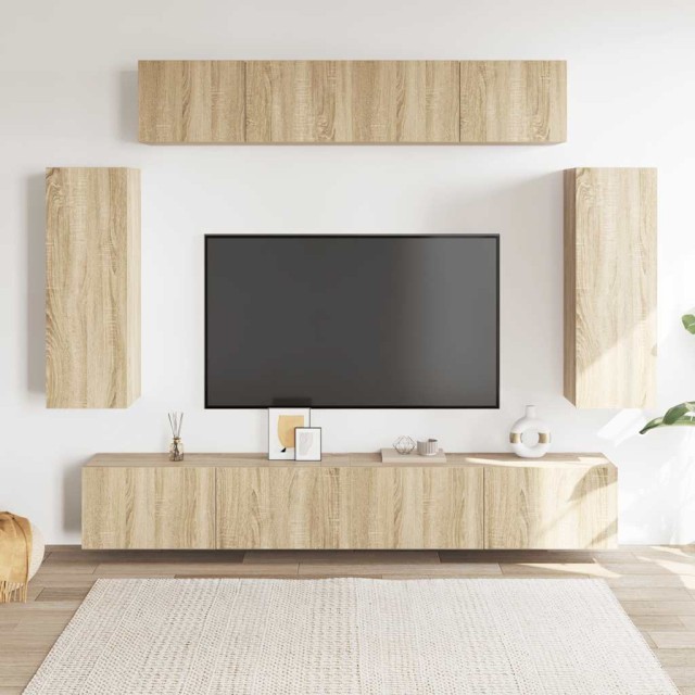 Ensemble de meuble TV 6 pcs Chêne sonoma Bois d'ingénierie