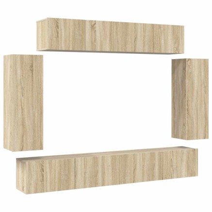 Ensemble de meuble TV 6 pcs Chêne sonoma Bois d'ingénierie 2
