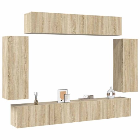 Ensemble de meuble TV 6 pcs Chêne sonoma Bois d'ingénierie