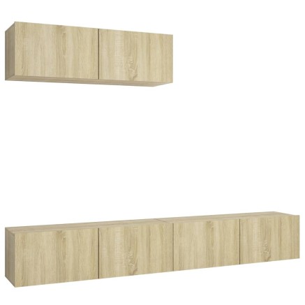 Meubles TV 3 pcs Chêne sonoma Bois d'ingénierie 2