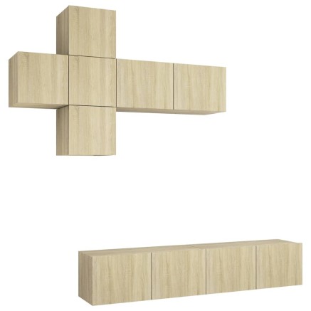 Ensemble de meuble TV 7 pcs Chêne sonoma Bois d'ingénierie 2