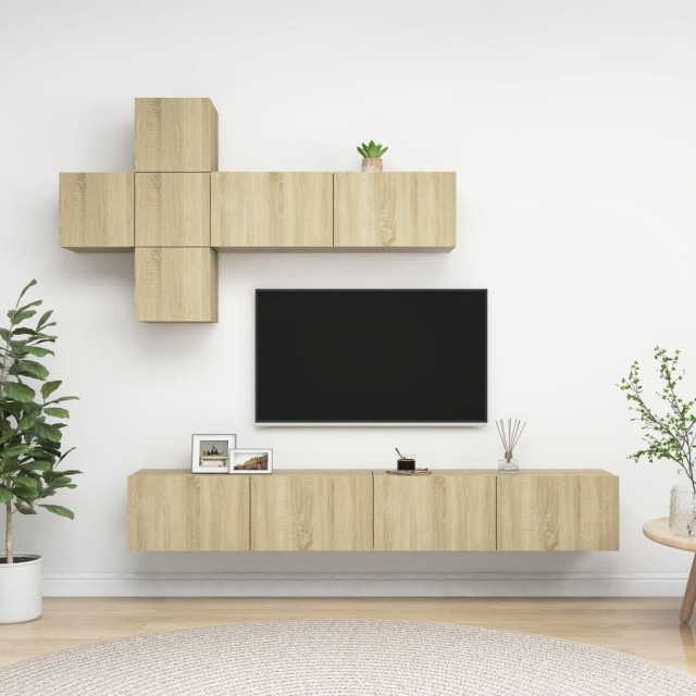 Ensemble de meubles TV 7 pcs Chêne sonoma Bois d'ingénierie