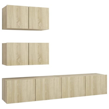 Ensemble de meubles TV 4 pcs Chêne sonoma Bois d'ingénierie 2