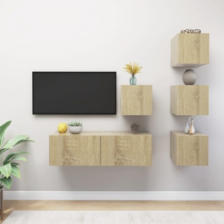 Ensemble de meubles TV 5 pcs Chêne sonoma Bois d'ingénierie