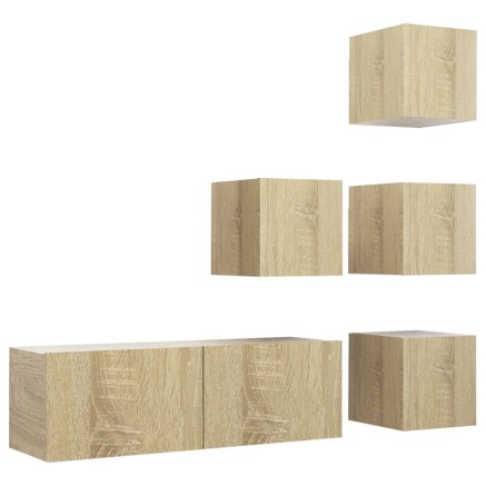 Ensemble de meubles TV 5 pcs Chêne sonoma Bois d'ingénierie 2