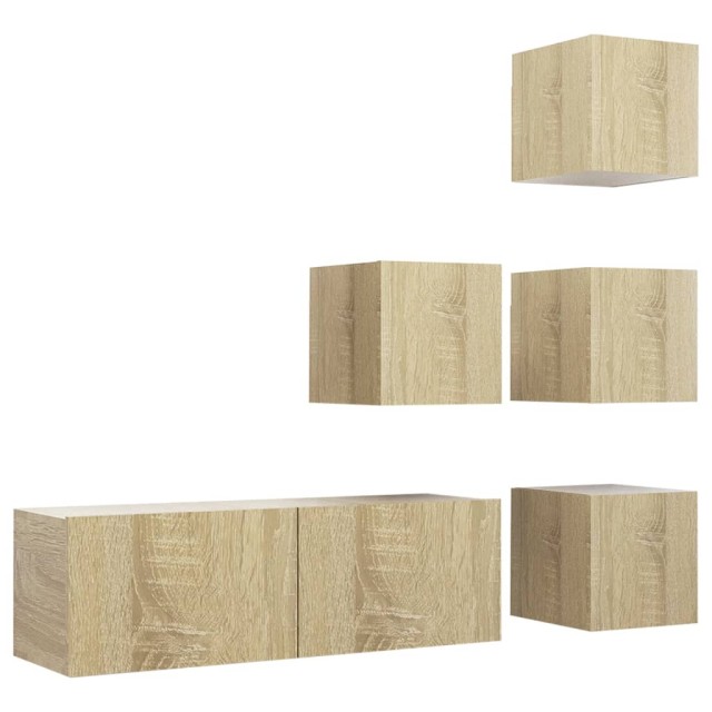 Ensemble de meubles TV 5 pcs Chêne sonoma Bois d'ingénierie