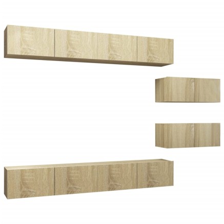 Ensemble de meuble TV 6 pcs Chêne sonoma Bois d'ingénierie 2