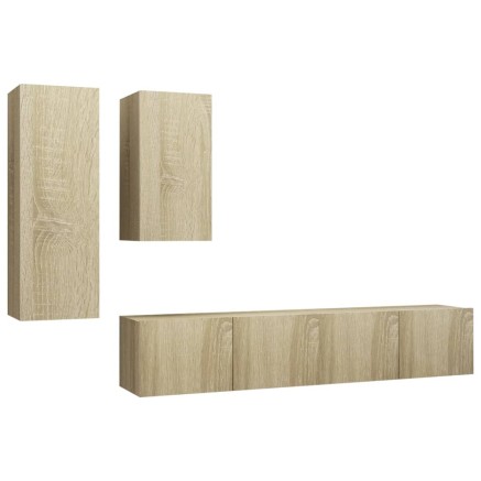 Ensemble de meubles TV 4 pcs Chêne sonoma Bois d'ingénierie 2