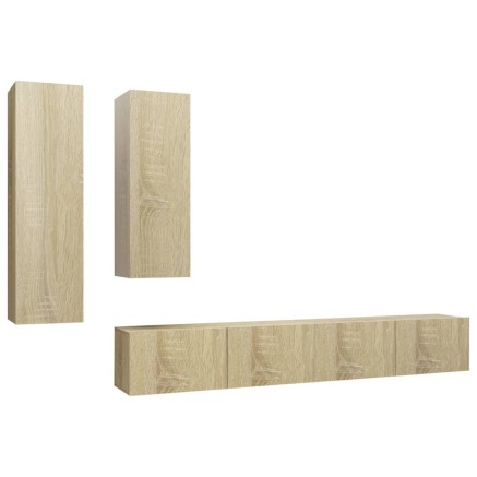 Ensemble de meubles TV 4 pcs Chêne sonoma Bois d'ingénierie 2