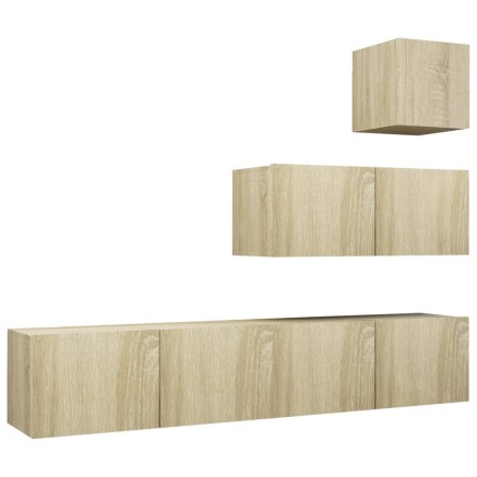 Ensemble de meubles TV 4 pcs Chêne sonoma Bois d'ingénierie 2