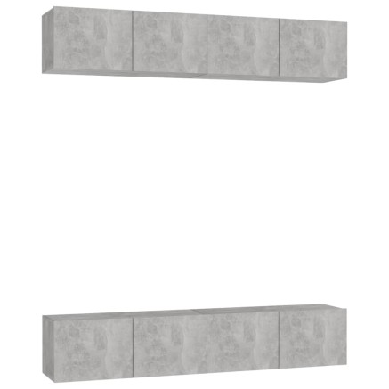 Meubles TV 4 pcs Gris béton 80x30x30 cm Bois d'ingénierie 2