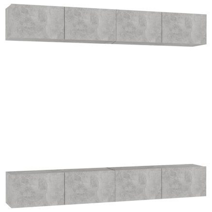 Meubles TV 4 pcs Gris béton 100x30x30 cm Bois d'ingénierie 2