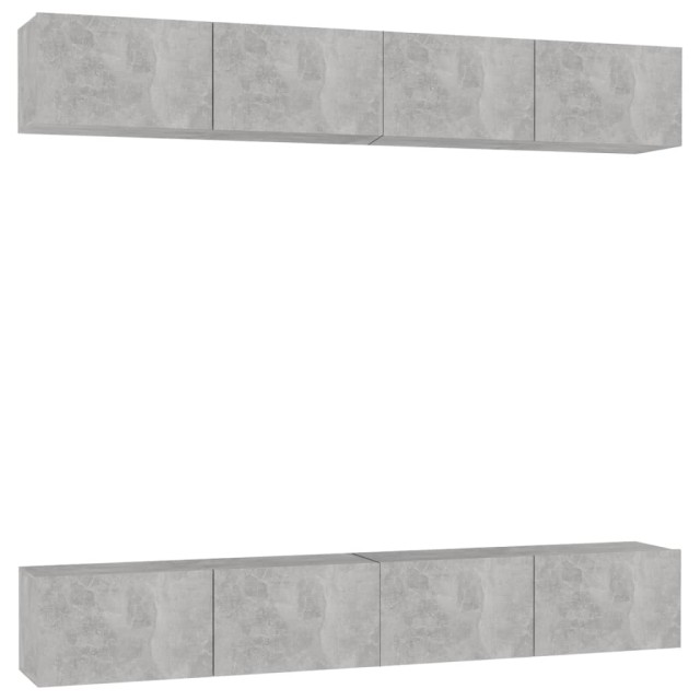 Meubles TV 4 pcs Gris béton 100x30x30 cm Bois d'ingénierie