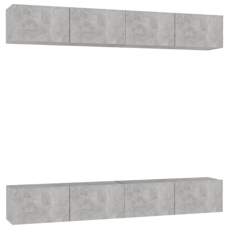 Meubles TV 4 pcs Gris béton 100x30x30 cm Bois d'ingénierie