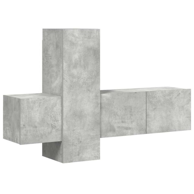 Ensemble de meubles TV 3 pcs Gris béton Bois d'ingénierie